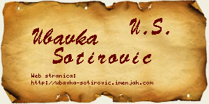 Ubavka Sotirović vizit kartica